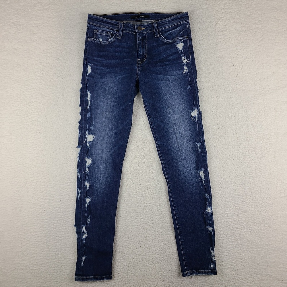 Flying Monkey Jeans Womens 27 Blue Mid Rise Ankle Skinny DistressDark Wash Denim - Picture 1 of 13